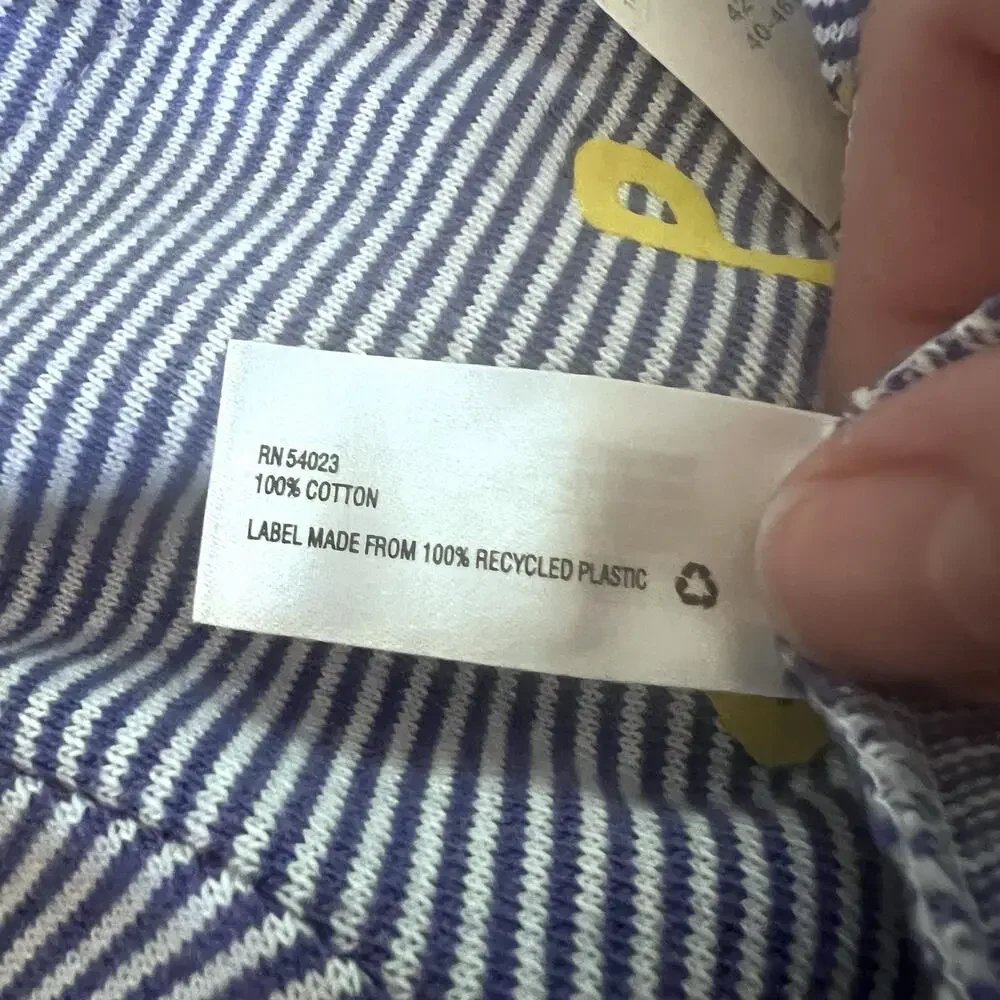 Gap Kids Long Sleeve Striped Shirt NWT Size 5 Blue White Cotton Kangaroo Pocket